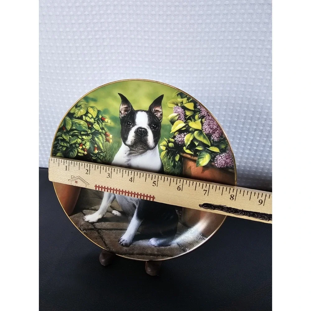 Danbury All Ears Boston Terrier Dog Plate Limited Edition by Dan Hatala